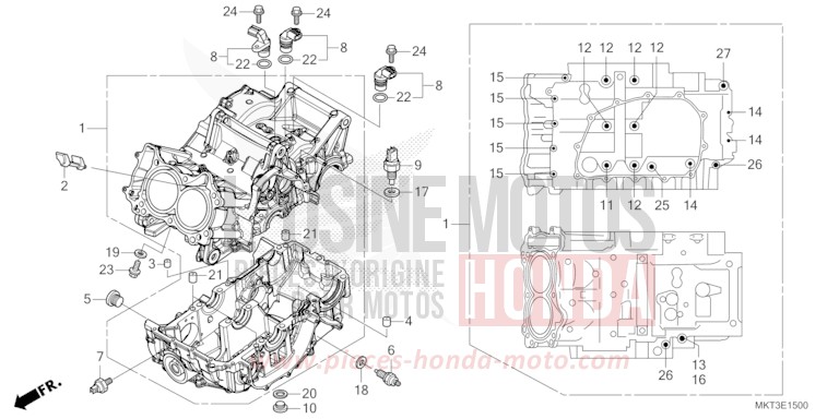 CRANKCASE for X-ADV 750 GRAND PRIX RED (R380) from 2024
